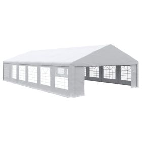 Outsunny 39 x 23ft Party Tent & Carport, Large Outdoor Canopy Tent with Removable Sidewalls and Windows, White Tents for Parties, Wedding and Eve